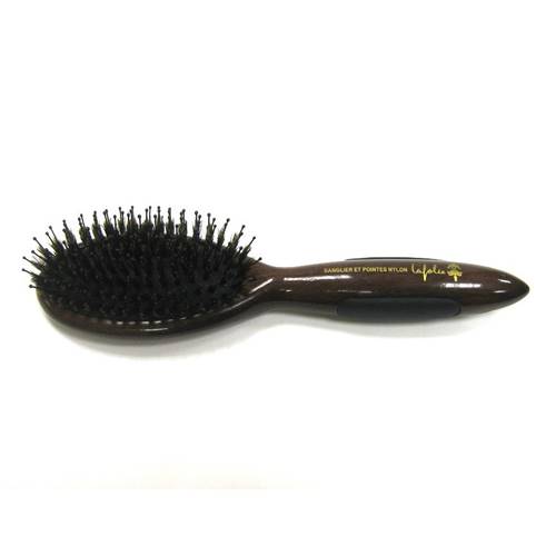 Brosse Pneumatique Acajou avec Picots et Poils Sanglier